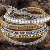 Heather 5 Strand Leather Wrap Bracelet